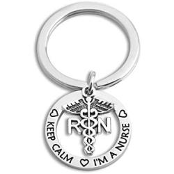 WUSUANED Nurse Keychain Keep Calm I AM A Nurse Medical RN Charm Jewelry Graduation Gift for Nurse Doctor Medical Student