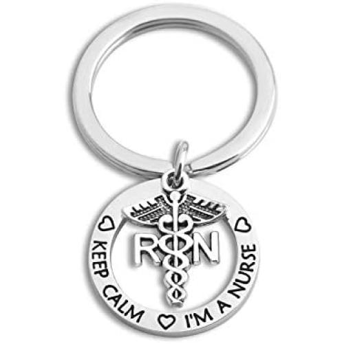 WUSUANED Nurse Keychain Keep Calm I AM A Nurse Medical RN Charm Jewelry Graduation Gift for Nurse Doctor Medical Student