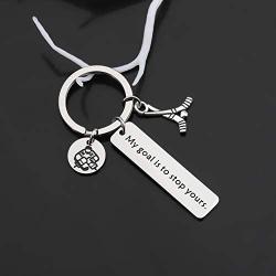Gzrlyf Hockey Goalie Keychain My Goal is to Stop Yours Hockey Gifts for Goalies Hockey Players