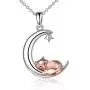 ONEFINITY Fox/Frog Necklace Sterling Silver Origami Moon Fox/Frog Pendant for Women Mom Wife ONEFINITY Fox/Frog Necklace Sterling Silver Origami Moon Fox/Frog Pendant for Women Mom Wife