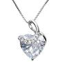 Love Heart Pendant Necklace Zircon Rhodium-plated Copper Jewelry Gifts For Women 18+2