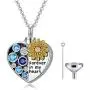 AOBOCO Sterling Silver Urn Necklace for Ashes with Crystal,Memorial Cremation Jewelry Gift AOBOCO Sterling Silver Urn Necklace for Ashes with Crystal,Memorial Cremation Jewelry Gift