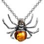 Ian and Valeri Co. Amber Sterling Silver Spider Pendant Necklace Сhain 18''