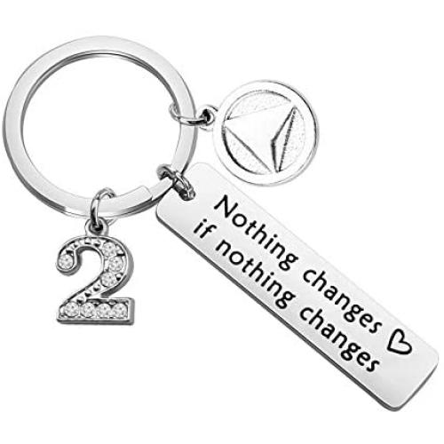 AKTAP Alcoholics Anonymous Addiction Recovery Jewelry Alcoholics Anonymous 12 Step Sobriety Gifts 1/2/3/4/5 Years Keychain