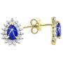 RYLOS Matching Jewelry For Women 14K Yellow Gold Diamond & Blue Star Sapphire Matching Earrings, Pendant Necklace and Ring Set with 18'' Chain 6X4MM Jewelry For Women Womens Jewelry Gold Jewelry