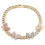 yfstyle Cuban Link Chain for Women Girls Chunky Rhinestone Hip Hop Necklace Iced Out Butterfly Choker Gold Plated Rappers Necklaces Valentine’s Day Gift for Girlfriend