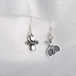 Tennis Earrings I Love Tennis Gift Sports Earrings Tennis Racket Jewelry Tennis Players Gift for Tennis Lovers Fans