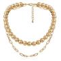 Chargances Ball Chain Collar Choker Necklace for Women and Girls Gold Chunky Chain Necklace Women Punk Jewelry