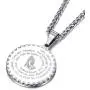 MOO&LEE Serenity Prayer Lords Prayer Coin Pendant Necklace for Men Christian Jewelry 24 Inch Stainless Steel Link Chain