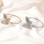 Sparkly Crystal Butterfly Bracelet Dainty Hollow Rhinestone Bangle Wedding Bridal Bridesmaid Bracelet Jewelry for Women and Girls