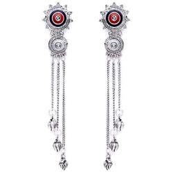 Ohpink German Silver Oxidised Hand Crafted Womens Earrings