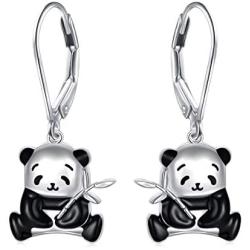 925 Sterling Silver Cute Animal Panda Cat Dangle Earrings Charm Jewelry Birthday Gift for Women Girls Teens