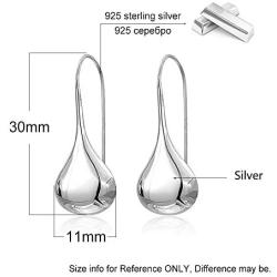 925 Sterling Silver Ear Needle With Teardrop & Waterdrop Earrings