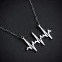 Boutique Academia - Accurate EKG Heartbeat Necklace: Cardiogram Science & Medicine Jewelry Gift