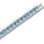 16.75 Carats Swiss Blue Topaz Tennis Bracelet Sterling Silver Princess Cut