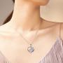YFN Unicorn Gifts Created Opal Pendant Necklace 925 Sterling Silver Unicorn Jewelry for Women Girls