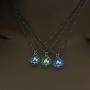 N-A Luminous Glowing in The Dark Moon Lotus Flower Shaped Pendant Necklace for Women Yoga Prayer Buddhism Jewelry