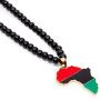 Okuna Outpost Traditional Africa Necklace with Country Pendant for Men and Women (Black, 30 in)