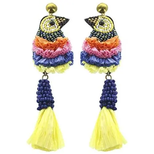 Panacea Womens Parrot Raffia Earring, Multi, One Size