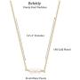 Befettly Mini Pearls Choker Necklace Bar Star Shell Turquoise Necklace Pendant Delicate Handmade 14k Gold Fill Choker