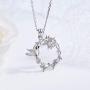 925 Sterling Silver Hummingbird Flower Pendant Necklace Spirit Animal Jewelry Gift for Women Girls