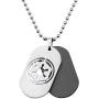 Star Wars Official Licensed Jewelry Mens Imperial Symbol Dog Tag Pendant and Stainless Steel Necklace, 22''