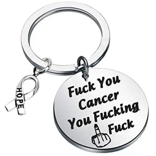 PENQI Fuck Cancer Keychain Cancer Awareness Hope Gift Fuck You Cancer You Fucking Fuck Cancer Survivor Jewelry PENQI Fuck Cancer Keychain Cancer Awareness Hope Gift Fuck You Cancer You Fucking Fuck Cancer Survivor Jewelry