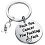 PENQI Fuck Cancer Keychain Cancer Awareness Hope Gift Fuck You Cancer You Fucking Fuck Cancer Survivor Jewelry