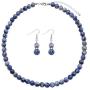 Colorose Bead Necklaces for Women Handmade Multi Color Stone Beaded Strand Choker Necklace with Earring Set