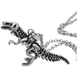 Controse Dinosaur Necklace T-Rex Skeleton Pendant 316L Stainless Steel