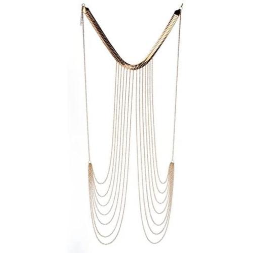JOJO & LIN 2021 New Gold Body Chain Harness Adjustable with Fine Chain Multirow Necklace Gold Chain Necklace Chain Jewelry Chains for Women