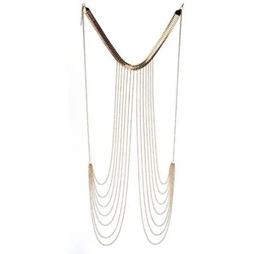JOJO & LIN 2021 New Gold Body Chain Harness Adjustable with Fine Chain Multirow Necklace Gold Chain Necklace Chain Jewelry Chains for Women
