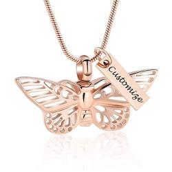 Minicremation Cremation Jewelry for Ashes Memorial Keepsake for Beloveds Ashes Urn Pendants Butterfly Cremation Necklace for Ashes