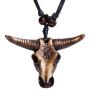 Scddboy Vintage Gothic Bull Skull Head Necklace - Retro Tribe Pendant Chain