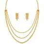 I Jewels One Gram Gold Plated Multi Strands Necklace with Earrings Set for Women MS141