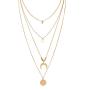Jovono Gold Boho Multilayered Necklace Moon Sequins Pendant Necklaces for Women and Girls