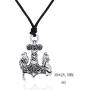 fishhook Wicca Vintage Norse Mjolnir Thors Hammer Celtic Knot Raven and Wolf Pendant Necklace Jewelry
