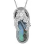 Sterling Silver Shell Slipper Flip Flop Pendant Necklace, 16+2'' Extender