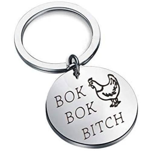 MAOFAED Funny Chicken Gift Chicken Lover Gift Chicken Keychain Crazy Rich Asians Inspired Keychain Gift for Friend