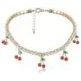 Cherry Tennis Chain Necklace Bracelet Earrings Set Shining Crystal Fruits Choker Necklace Bohemian Cherry Charm Bling Hip Hop Necklace Bracelet Set for Women Girls Jewelry Cherry Tennis Chain Necklace Bracelet Earrings Set Shining Crystal Fruits Choker Necklace Bohemian Cherry Charm Bling Hip Hop Necklace Bracelet Set for Women Girls Jewelry