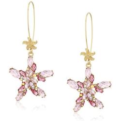 Betsey Johnson Stone Cluster Starfish Dangle Earrings