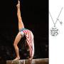 FUSTMW Gymnast Gift Gymnastics Charm Necklace Gymnastics Jewelry Gymnastics Class Gift for Gymnast She Believed She Could So She Did