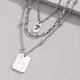 Good Luck Mens Stainless Steel Chain Necklace Silver Color Pendant Layered Necklace for Women with Lucky Number 7