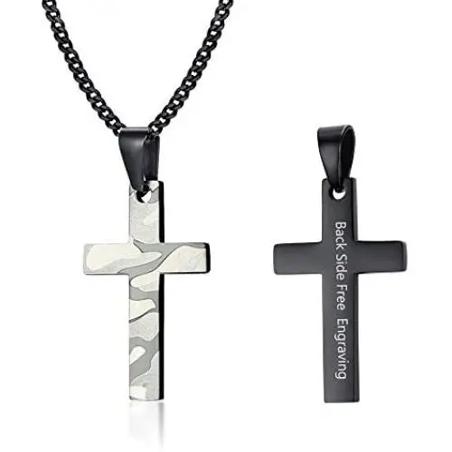 MPRAINBOW Cross Necklace for Men - Stainless Steel Cross Pendant Necklaces for Men and Women Personalized Simple Cross Pendant Gold Silver Black Cross Necklace Jewelry Gifts, 24 Inches Chain MPRAINBOW Cross Necklace for Men - Stainless Steel Cross Pendant Necklaces for Men and Women Personalized Simple Cross Pendant Gold Silver Black Cross Necklace Jewelry Gifts, 24 Inches Chain