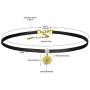KUTOLAKI Dainty Sunflower Choker Necklace for Women, Vintage Black Weave Chocker Necklace With Golden Sunflower Pendant For Girls