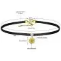 KUTOLAKI Dainty Sunflower Choker Necklace for Women, Vintage Black Weave Chocker Necklace With Golden Sunflower Pendant For Girls