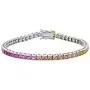 Diamoness Sterling Silver Rainbow Cubic Zirconia Tennis Bracelet, 7.25” Diamoness Sterling Silver Rainbow Cubic Zirconia Tennis Bracelet, 7.25”