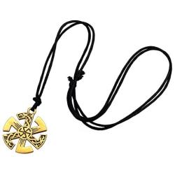 fishhook Pagan Sun Wheel Celtic Knot Raven Crow Symbol Pendant Necklace