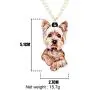 NEWEI Acrylic Sweet Yorkshire Terrier Dog Necklace Chain Pendant Collar Animal Pet Jewelry for Women Gifts Charm