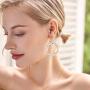 SA SILVERAGE 925 Sterling Silver Oval Twist French Wire Earrings for Women Teardrop Earrings